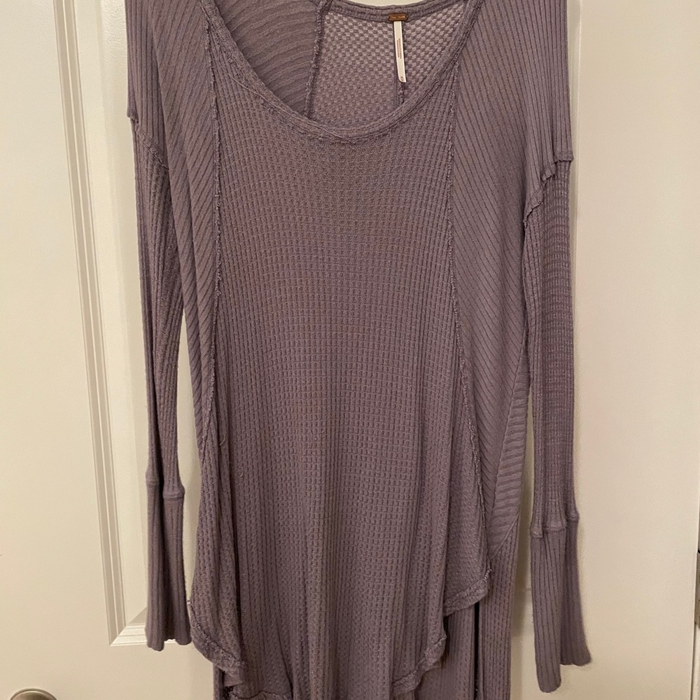 Free People Waffle knit Henley